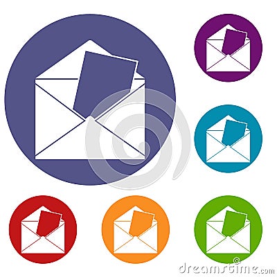 Envelope icons set Vector Illustration