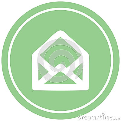 envelope letter circular icon symbol Vector Illustration