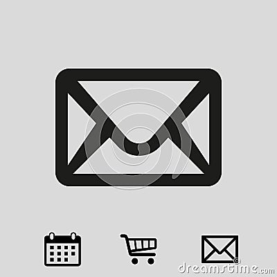 Envelope Mail icon, vector illustration. Flat design style Vector Illustration