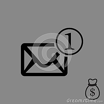 Envelope Mail icon, vector illustration. Flat design style Vector Illustration