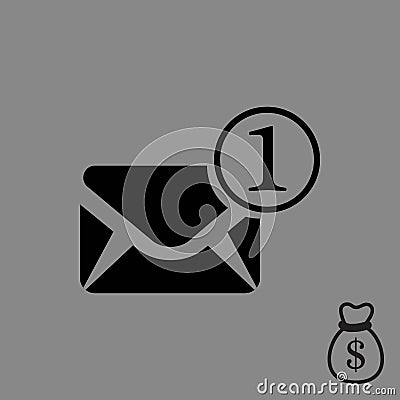 Envelope Mail icon, vector illustration. Flat design style Vector Illustration