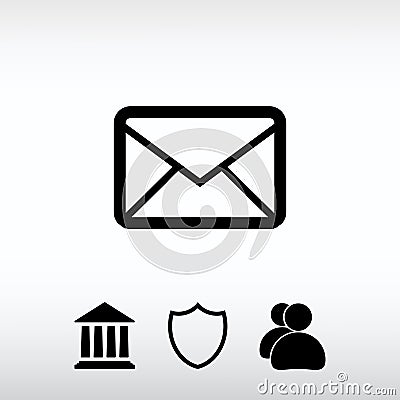 Envelope Mail icon, vector illustration. Flat design style Vector Illustration