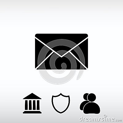 Envelope Mail icon, vector illustration. Flat design style Vector Illustration