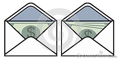 Envelope with money Vector Illustration