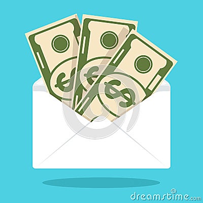 Envelope with money Vector Illustration