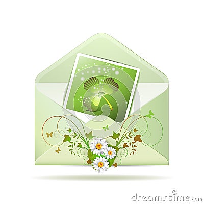 Envelope with photo Vector Illustration