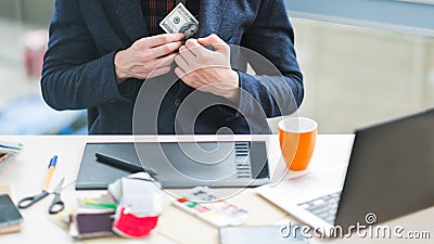 Envelope salary illegal work employment freelance Stock Photo