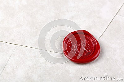 Envelope sealed with a red wax seal Stock Photo