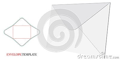 Envelope Template with die line, Vector Envelope Design Vector Illustration