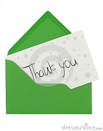 Envelope and thank you note Stock Photo