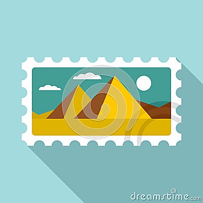 Envelope timbre icon, flat style Vector Illustration