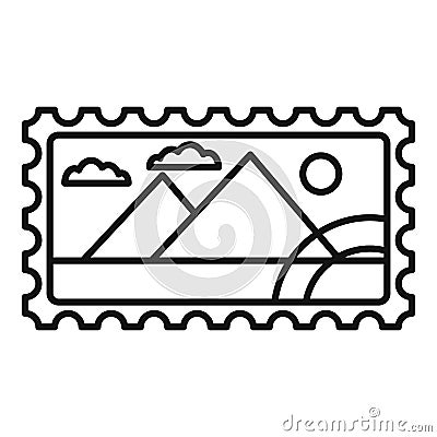 Envelope timbre icon, outline style Vector Illustration