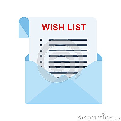 Envelope wish list Vector Illustration