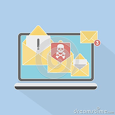 Envelopes with skull. Vector Illustration