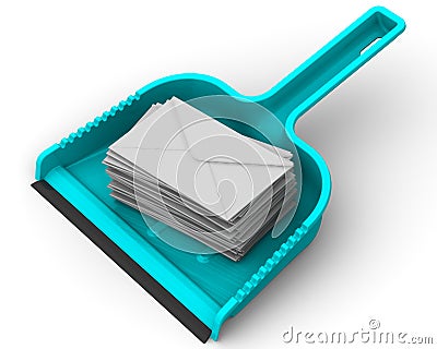 Envelopes with unwanted messages on the scoop Stock Photo