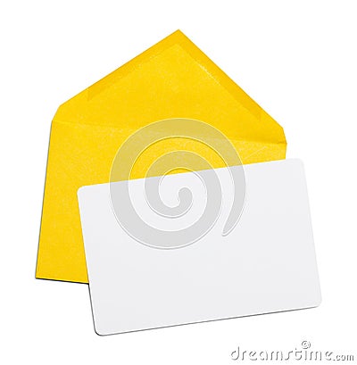 Envelopes Yellow and Card Stock Photo