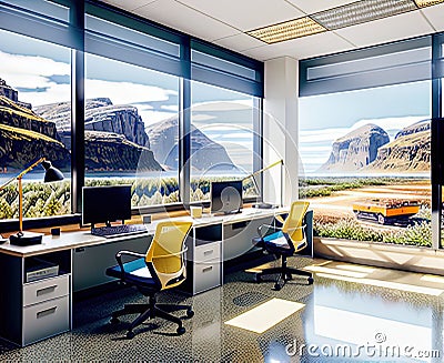 Enviromental Scientist. Fictional Workplace. Generative AI. Stock Photo