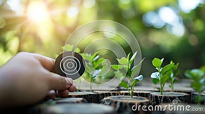 Enviromentally sustainable company target in 2024. Stock Photo