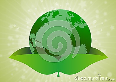 Environment concept green earth Cartoon Illustration