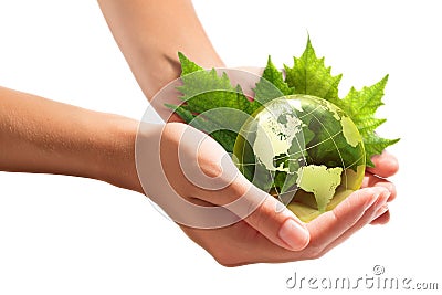 Environment conservation in your hands - usa Stock Photo