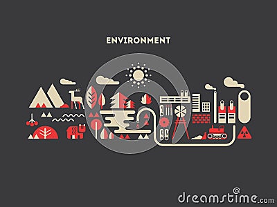 Environment design flat concept Vector Illustration