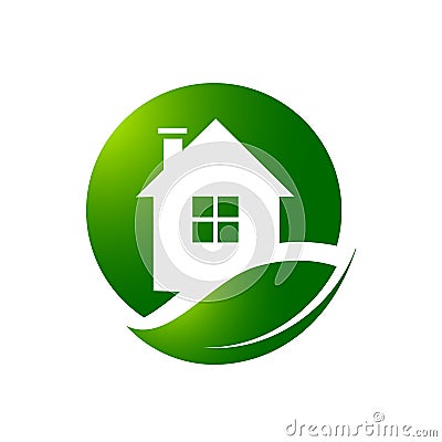 Environment Friendly home Eco Green house logo vector icon design Vector Illustration