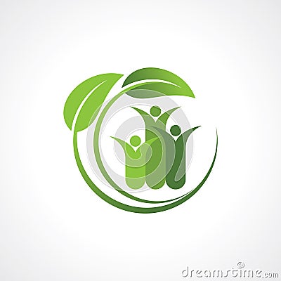 Environment friendly symbol with leaf Vector Illustration