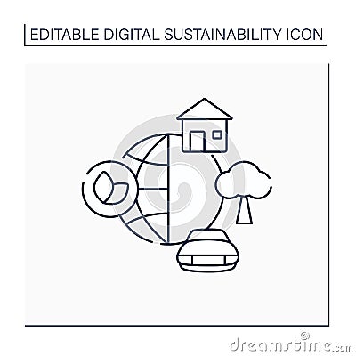 Environment line icon Vector Illustration