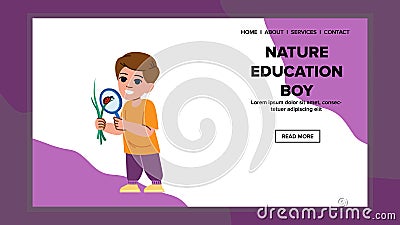 environment nature education boy vector Vector Illustration