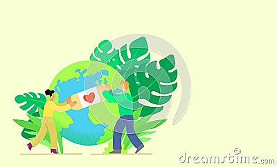 Environment protection and ecology concept- Healing the World Vector Illustration