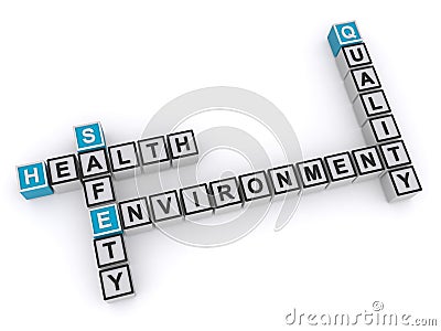 Environment quality health safety word blocks Stock Photo