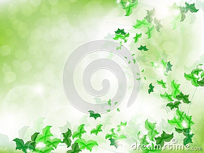 Environmental Background with green leaf butterflies Vector Illustration