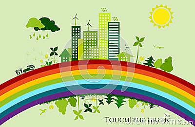 Environmental conservation cities. Green City Vector Illustration