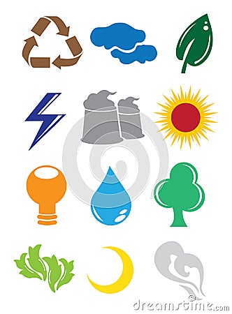 Environmental Conservation Icons Vector Illustration