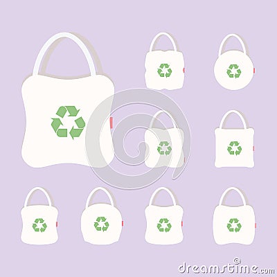 Environmental Eco-Friendly Reusable Eco Shopping Bag Ready To Print Vector Illustration