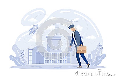 Environmental, ecological problems air and atmosphere pollution, Vector Illustration