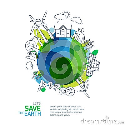 Environmental and ecology vector illustration. Vector Illustration