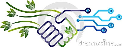 Environmental and electronics friendly logo Vector Illustration