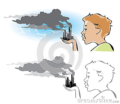 Environmental pollution Vector Illustration