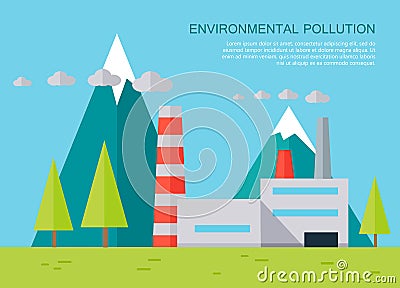 Environmental Pollution Concept Vector Banner. Vector Illustration