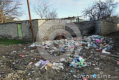 Environmental pollution by household waste Editorial Stock Photo