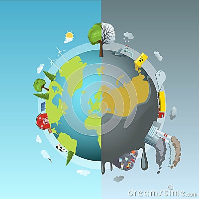 Environmental Pollution Round Concept Stock Vector - Image: 81264781