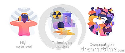 Environmental problems caused by human factor, negative impact on nature vector concept metaphor. Vector Illustration