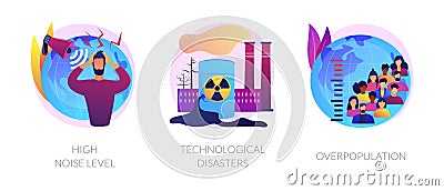 Environmental problems caused by human factor, negative impact on nature vector concept metaphor. Vector Illustration