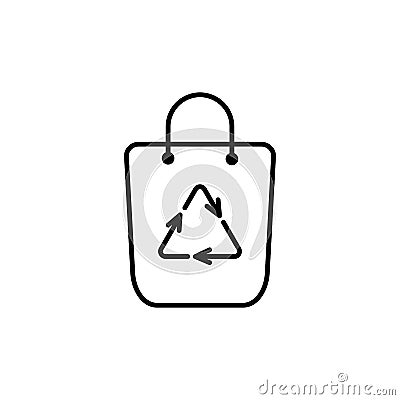 Environmental protection concept recycled shopping bag line icon EPS 10 Vector Illustration