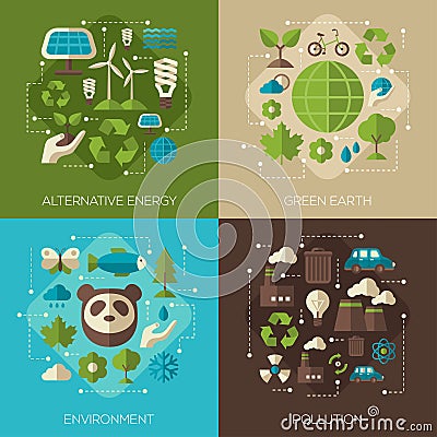 Environmental Protection, Ecology Concept Banners Vector Illustration