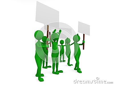 Environmental protestation with posters Stock Photo