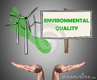 Environmental quality concept sustained by open hands Stock Photo