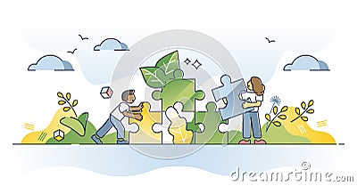 Environmental solution as ecological friendly alternative outline concept Vector Illustration