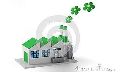 Environmentally friendly factory concept. Stock Photo